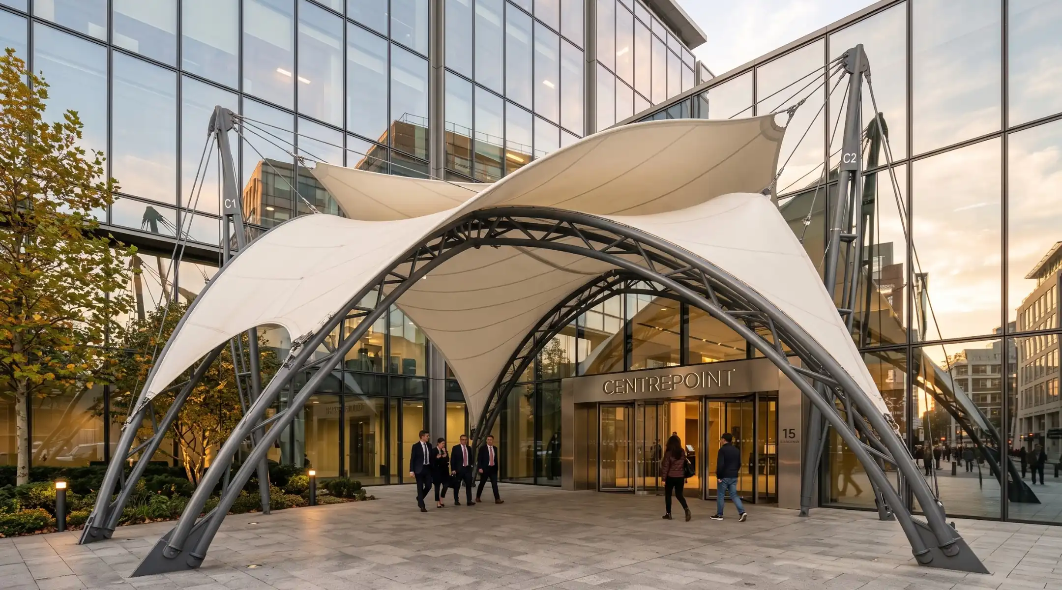 Entrance Canopies: Tensile Structure Services for elegant tensile entrance canopies