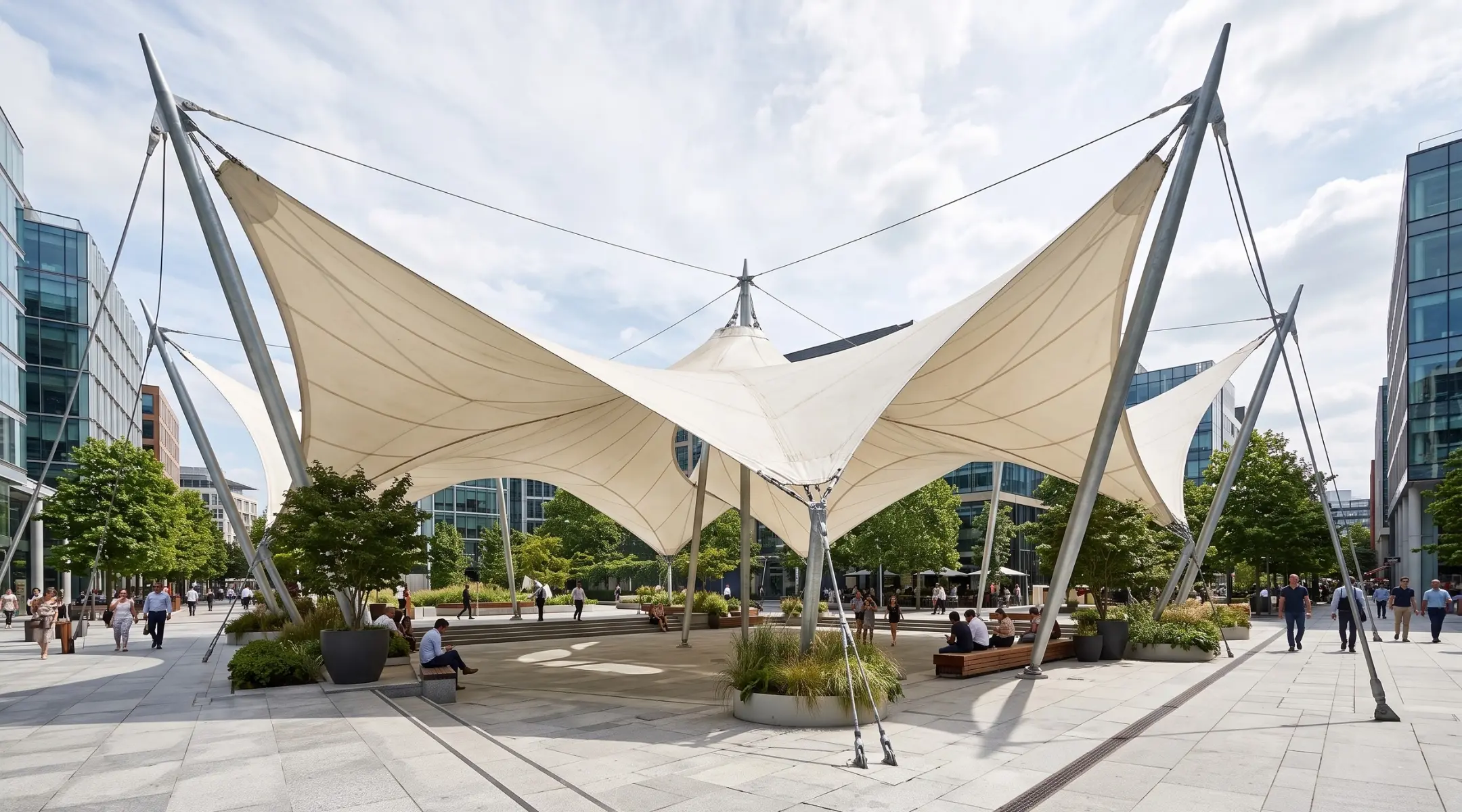 Membrane Structures: Tensile Structure Services for modern tensile membrane roof structures