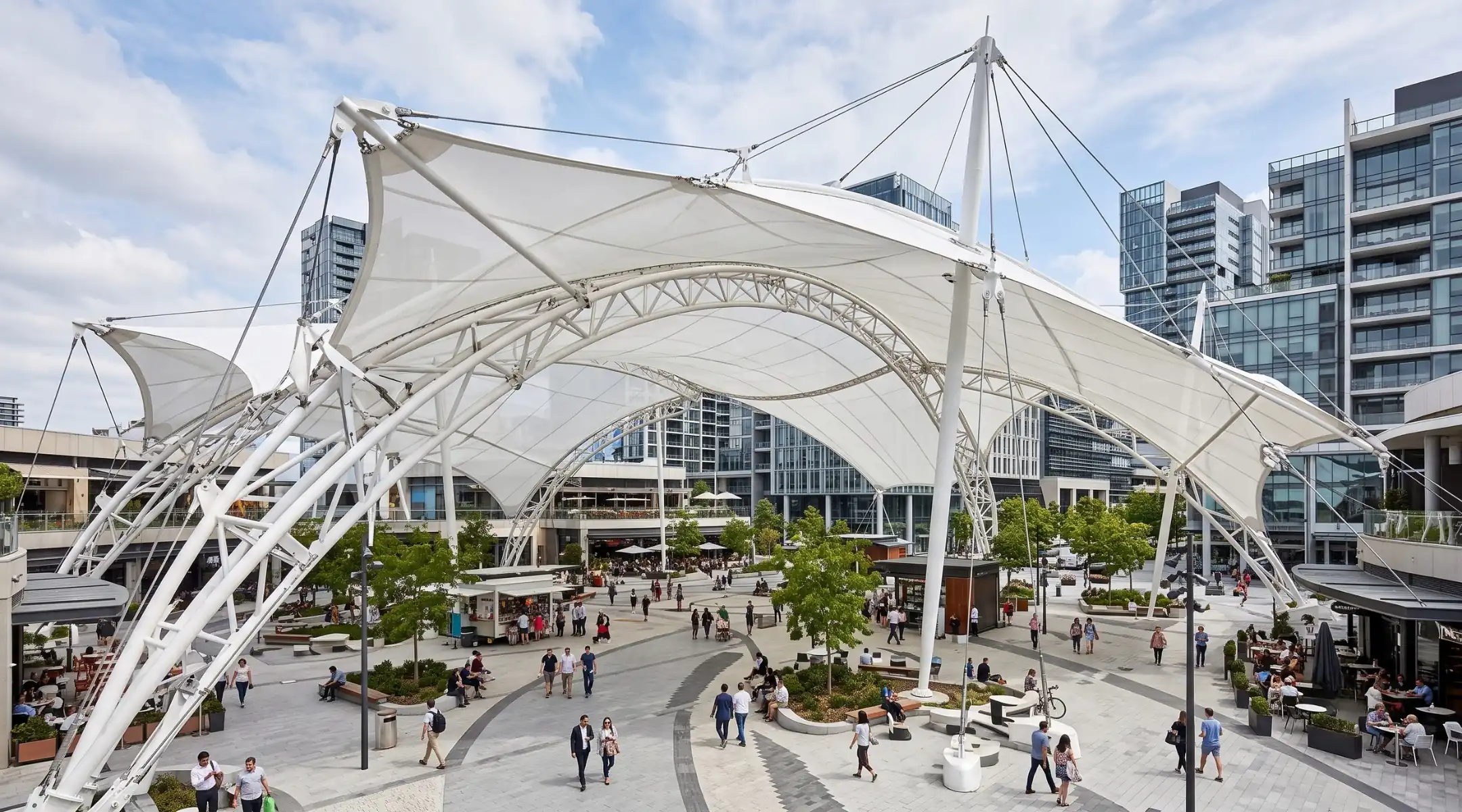 Tensile Roofing: Tensile Structure Services for large-span architectural tensile roofing structures